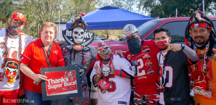 Professor Jam with BUCS Super Fans during Super Bowl LV WTB watch party